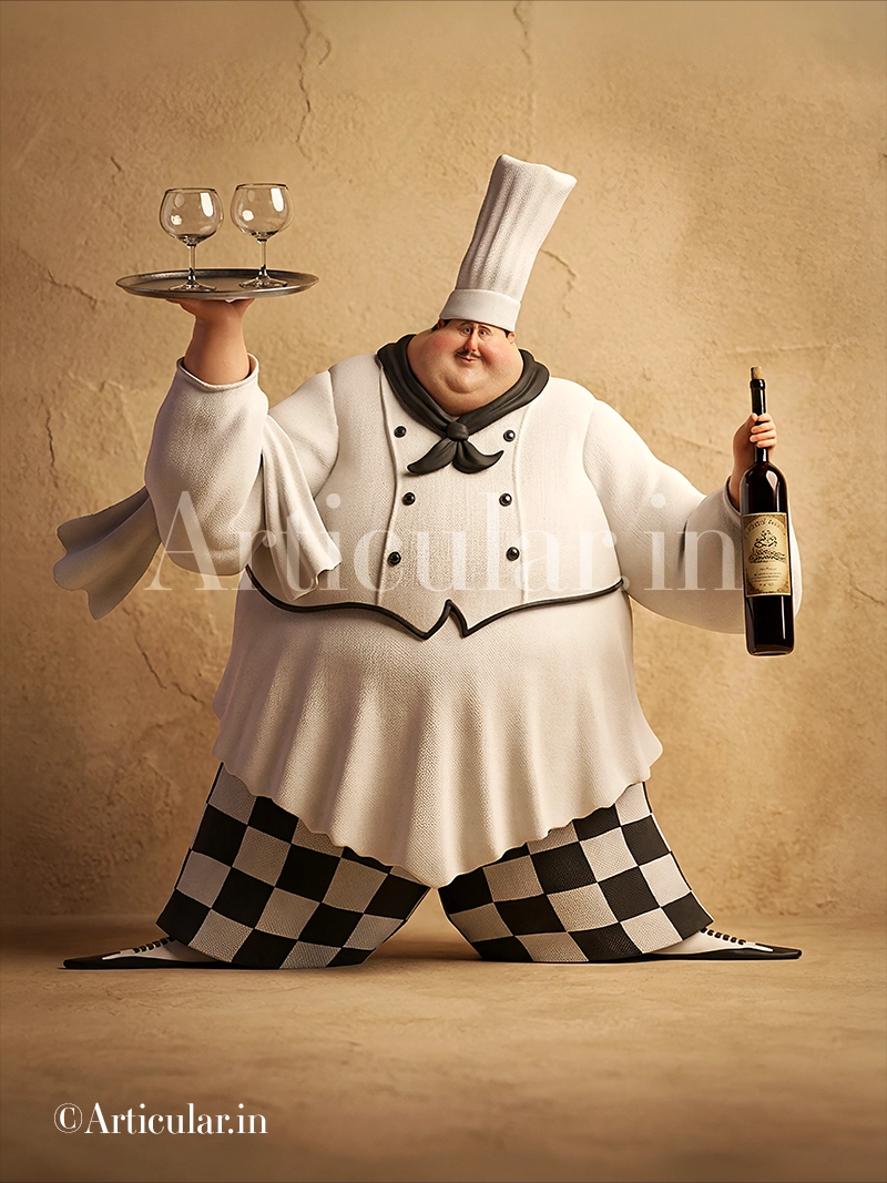 Chef with Wine Bottle