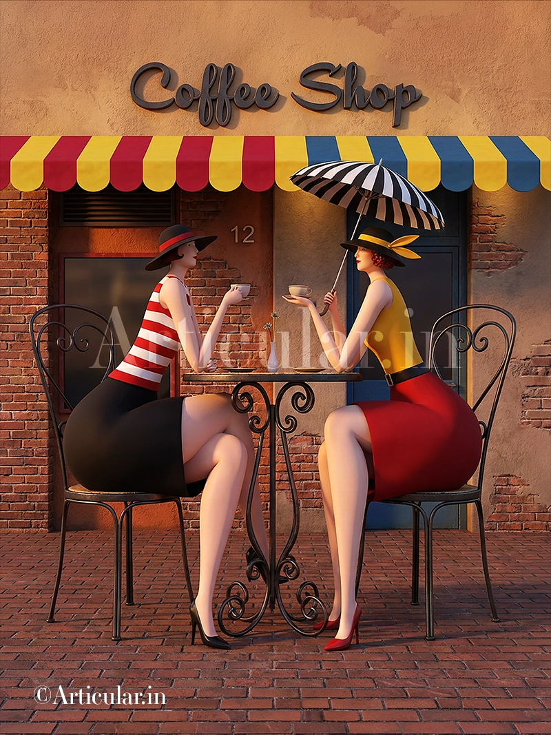 Girls Sipping Coffee